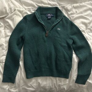 Green boys size 6 vineyard vine 1/4 zip sweater